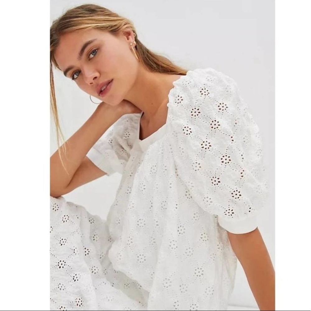 Anthropologie Maeve white lace shift dress sz xs
